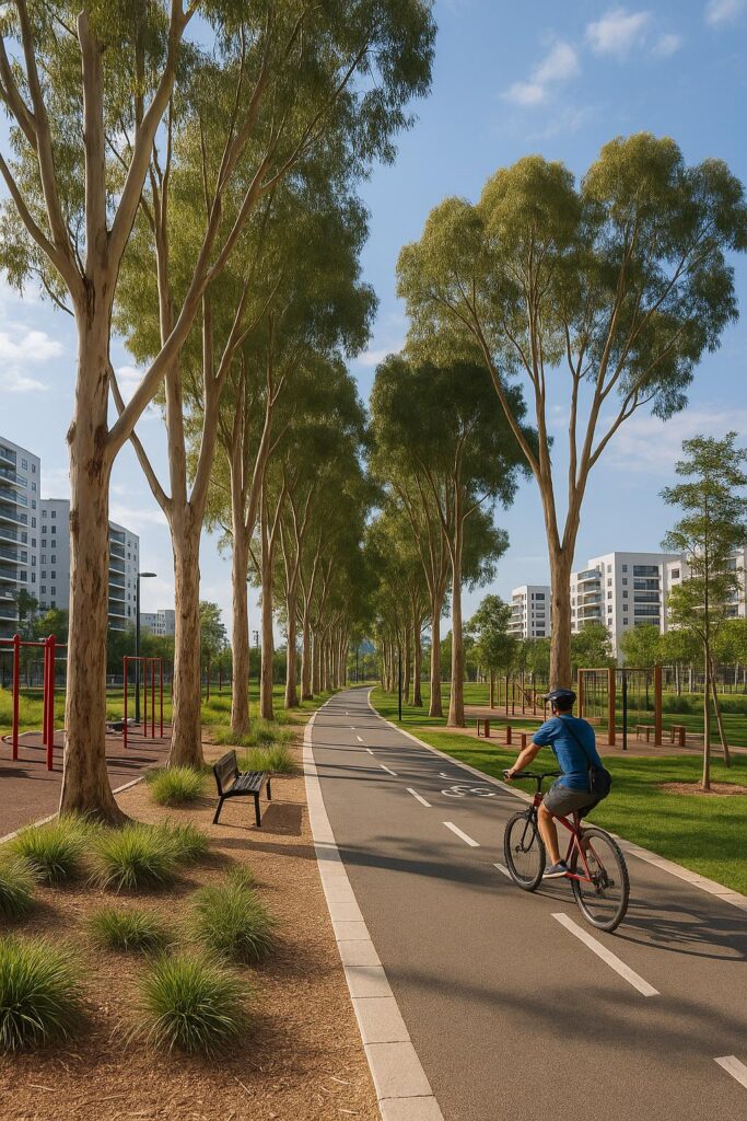 הנפשה של הפארקים ושבילי אופניים ברובע הבינלאומי 